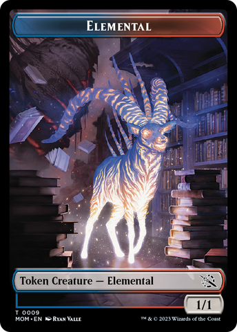 Elemental (9) // Zombie Double-Sided Token [March of the Machine Tokens]