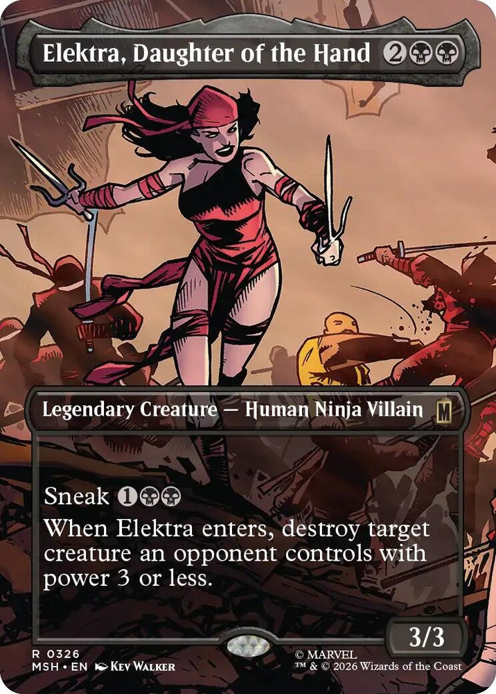 Image for Elektra, Daughter of the Hand (Borderless) (326) (MSH) - Magic: The Gathering