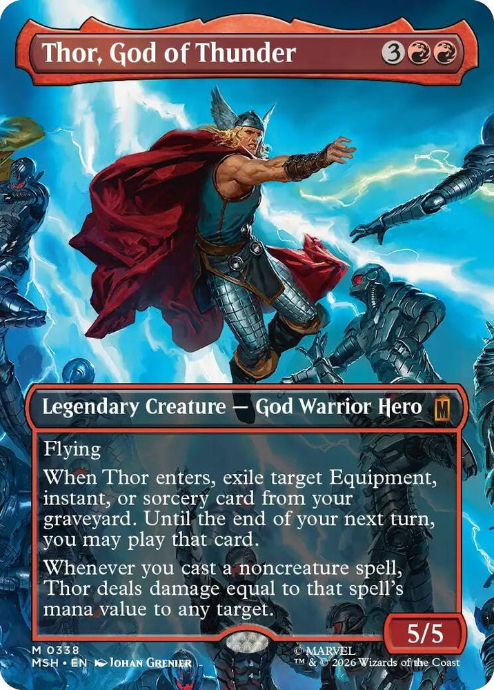 Image for Thor, God of Thunder (Borderless) (0338) (338) (MSH) - Magic: The Gathering