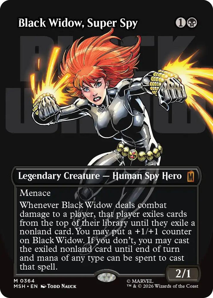Image for Black Widow, Super Spy (Borderless) (0364) (364) (MSH) - Magic: The Gathering