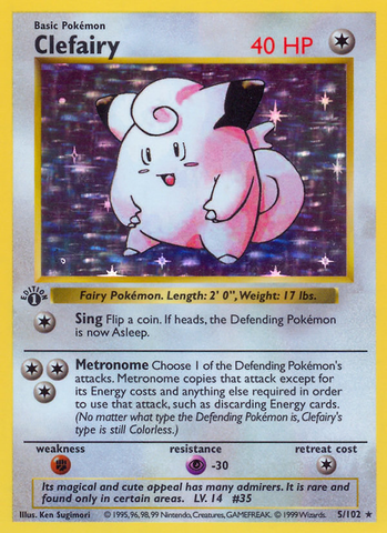 Clefairy (5/102) (Shadowless) [Base Set 1st Edition]