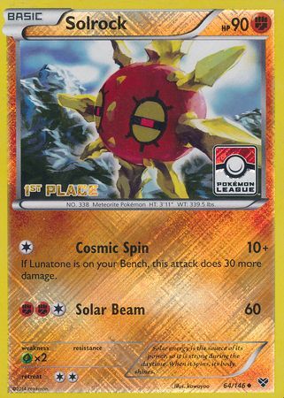 Solrock (64/146) (1st Place League Challenge Promo) [XY: Base Set]