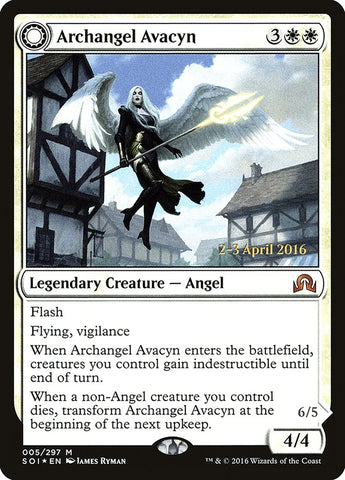 Archangel Avacyn // Avacyn, the Purifier (Prerelease) [Shadows over Innistrad Prerelease Promos]