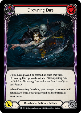Drowning Dire (Red) [EVR110] 1st Edition Rainbow Foil
