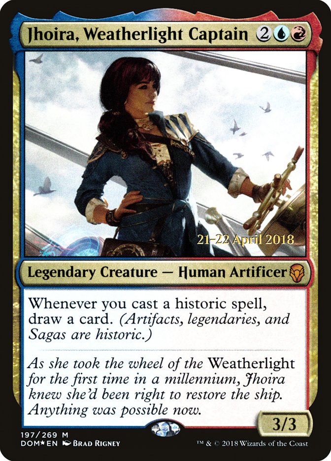 Jhoira, Weatherlight Captain  (Prerelease) [Dominaria Prerelease Promos]