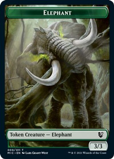 Elephant // Spirit Double-sided Token [Innistrad: Midnight Hunt Commander]