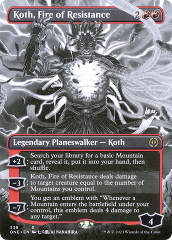 Koth, Fire of Resistance (Borderless Manga) [Phyrexia: All Will Be One]