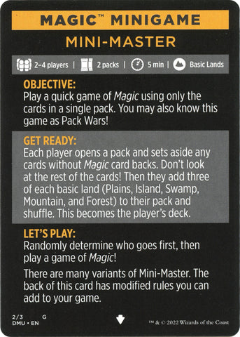 Mini-Master (Magic Minigame) [Dominaria United Minigame]