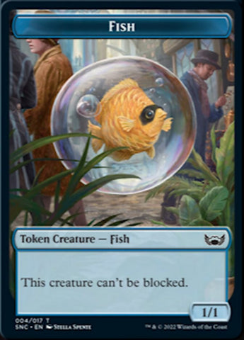 Fish // Rhino Warrior Double-sided Token [Streets of New Capenna Tokens]