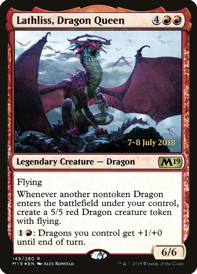 Lathliss, Dragon Queen  (Prerelease) [Core Set 2019 Prerelease Promos]