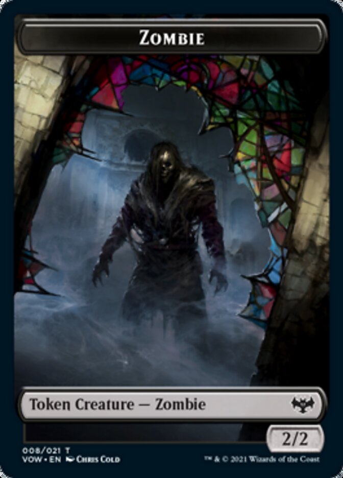 Zombie (008) // Wolf (014) Double-sided Token [Innistrad: Crimson Vow Tokens]