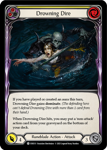 Drowning Dire (Yellow) [EVR111] 1st Edition Rainbow Foil