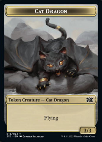 Cat Dragon // Treasure Double-sided Token [Double Masters 2022 Tokens]