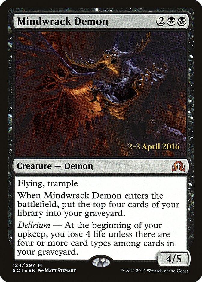 Mindwrack Demon (Prerelease) [Shadows over Innistrad Prerelease Promos]