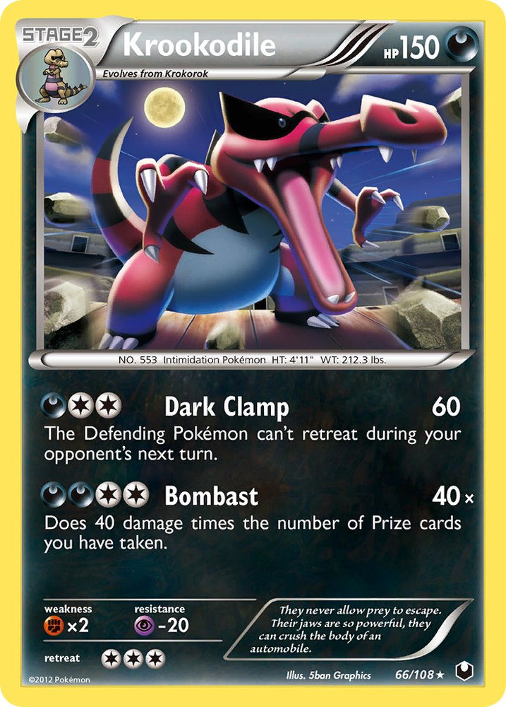 Krookodile (66/108) (Cosmos Holo) (Blister Exclusive) [Black & White: Dark Explorers]