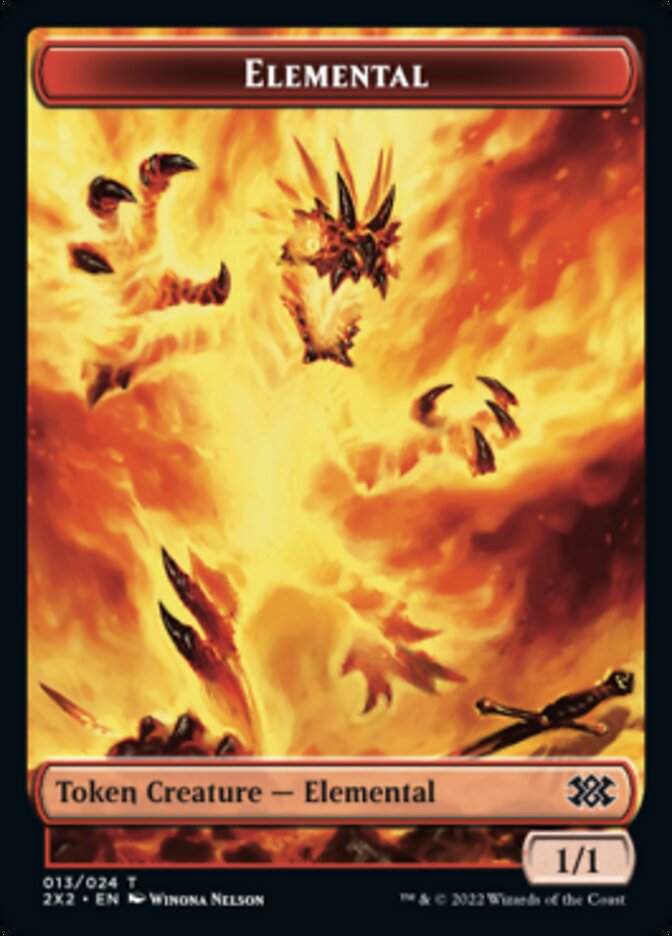 Elemental // Aven Initiate Double-sided Token [Double Masters 2022 Tokens]